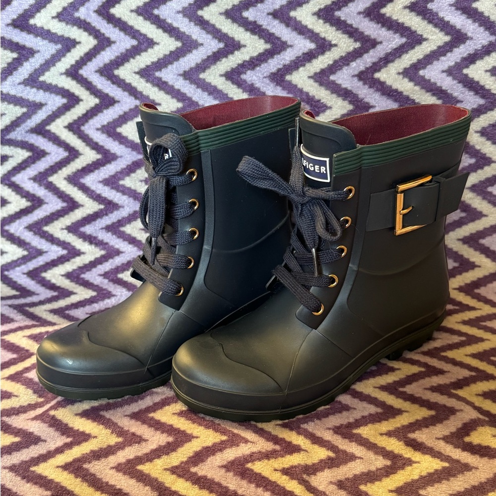 Tommy Hilfiger Women's Waterproof Boots Blue Size 6 Timone-M
